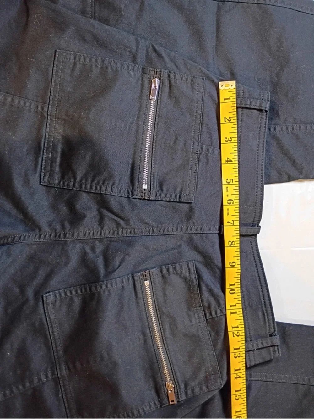 Abercrombie & Fitch Black Cargo Pants Women Size 25 Utility Zip - Picture 3 of 7